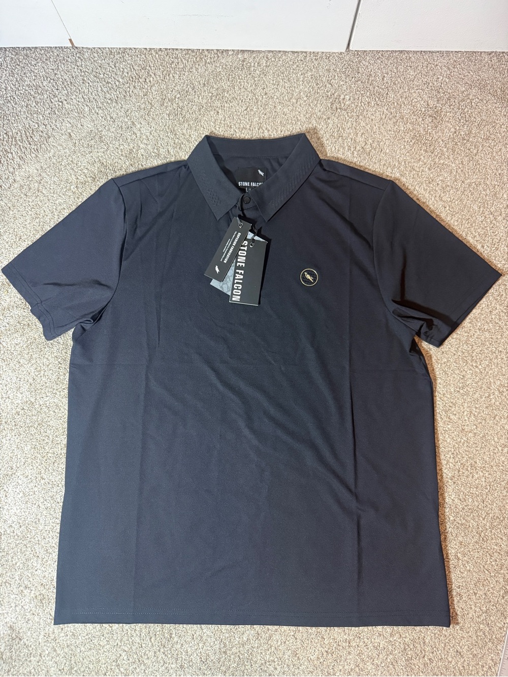 Stone Island Men's Black Polo with Subtle Logo Patch